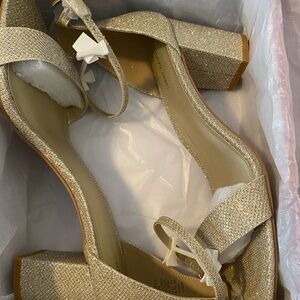 Gold glitter Ankle Sandals